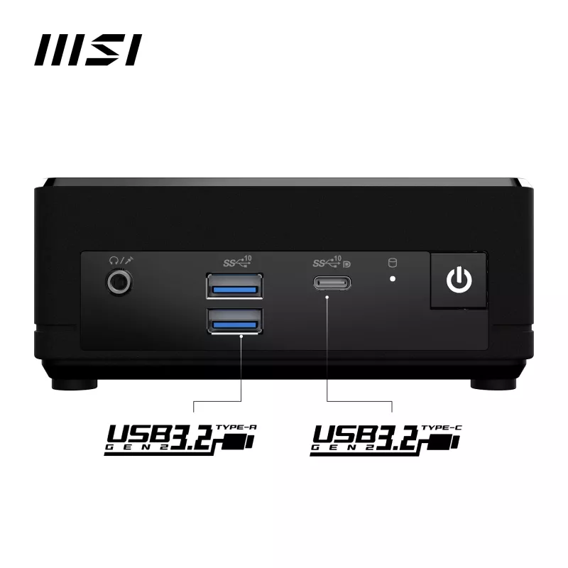 Mini PC MSI Cubi N ADL-006DE Intel® N N200 4 GB DDR4-SDRAM 128 GB SSD Windows 11 Pro preto
