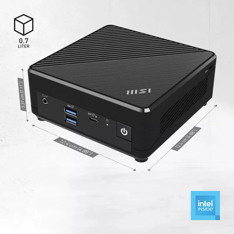 Mini PC MSI Cubi N ADL-006DE Intel® N N200 4 GB DDR4-SDRAM 128 GB SSD Windows 11 Pro preto