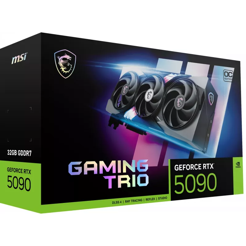 Placa gráfica MSI GeForce RTX 5090 32GB GDDR7, 512-Bit, PCIe 5.0, 3x DP 2.1a + HDMI 2.1b, 575W, 359×149×70 mm