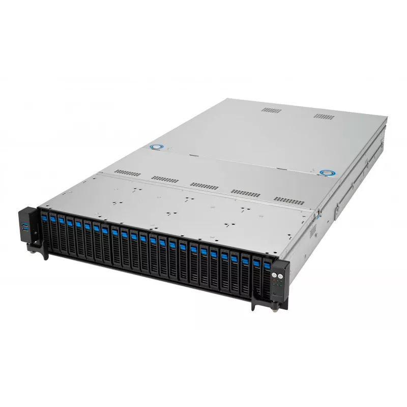 Servidor rack ASUS RS520A-E12-RS24U Socket SP5, AMD EPYC 9004, 1 CPU, 24x DDR5 DIMM, máx. 6,14 TB, 2U, 26x baias de 2,5