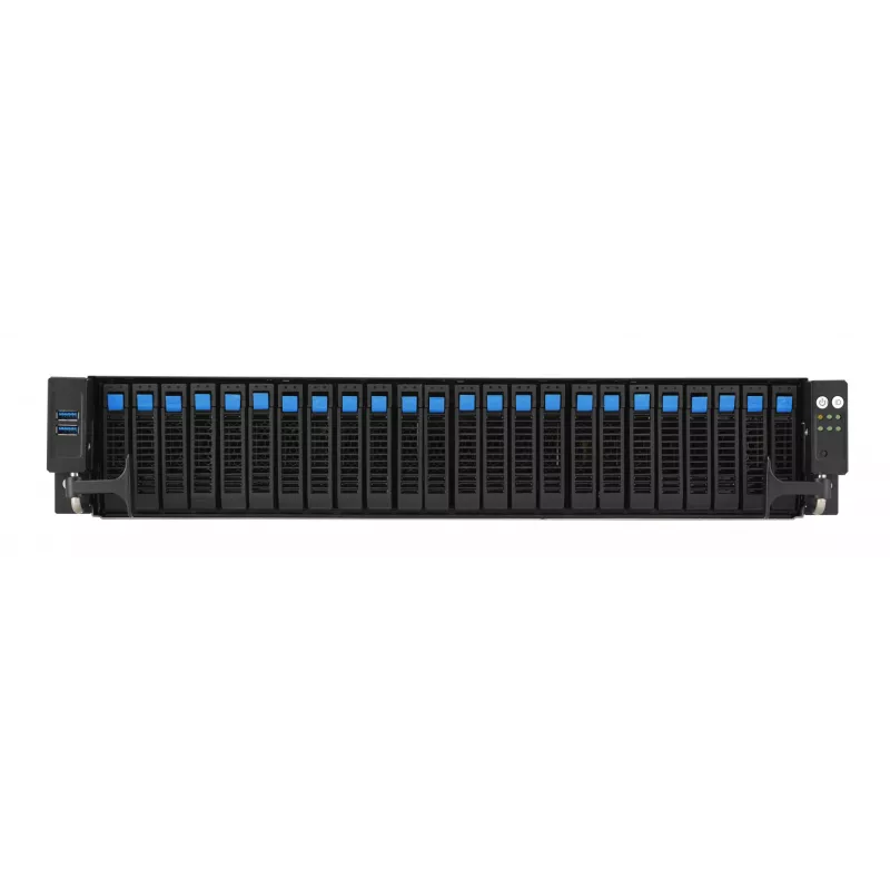 Servidor rack ASUS RS520A-E12-RS24U Socket SP5, AMD EPYC 9004, 1 CPU, 24x DDR5 DIMM, máx. 6,14 TB, 2U, 26x baias de 2,5