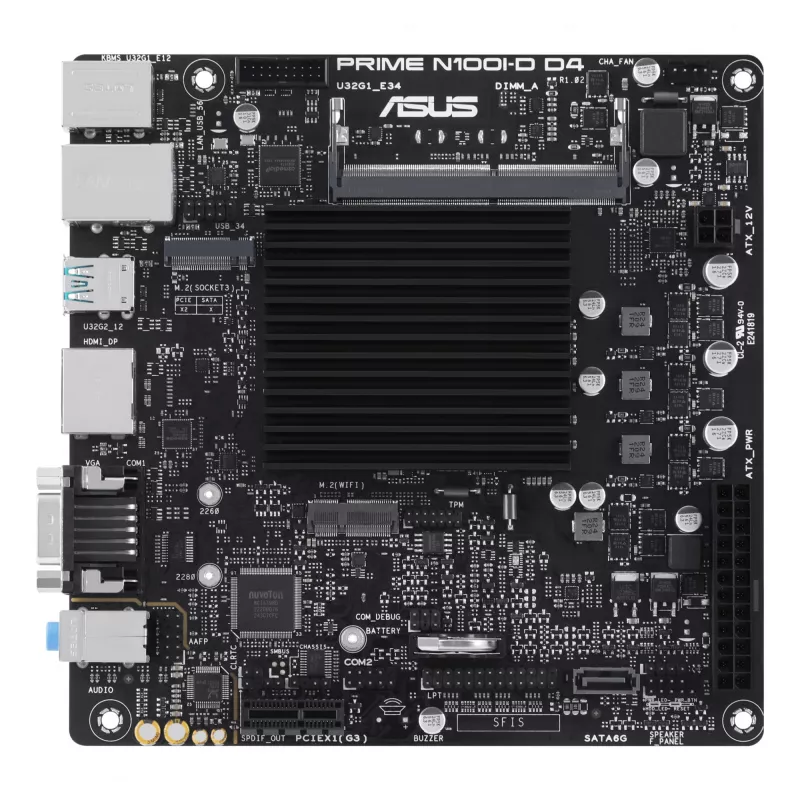 Placa-mãe ASUS PRIME N100I-D D4, chipset Intel, socket NA, mini ITX