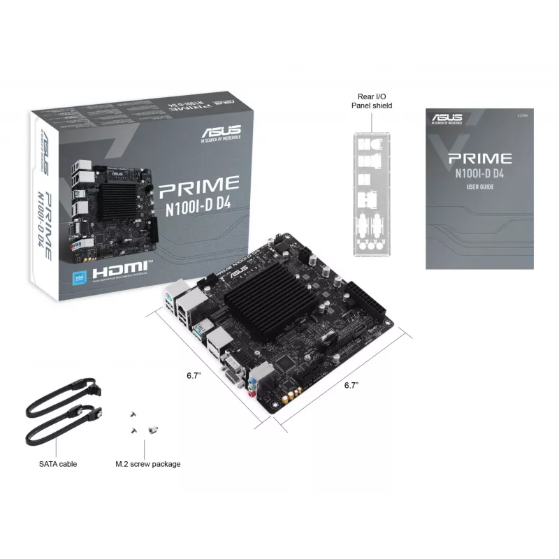Placa-mãe ASUS PRIME N100I-D D4, chipset Intel, socket NA, mini ITX