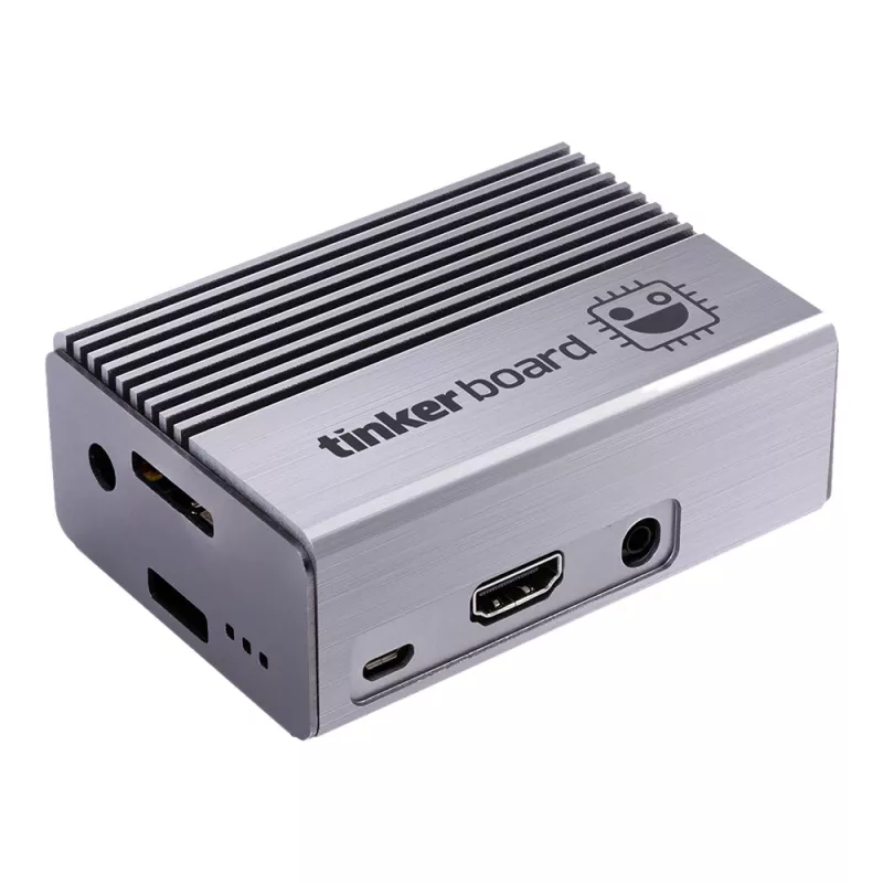 Caixa de computador ASUS Tinker Fanless – alumínio, prateado, caixa com refrigeração passiva