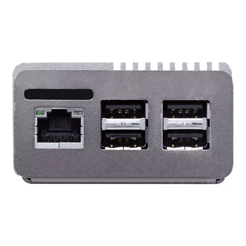 Caixa de computador ASUS Tinker Fanless – alumínio, prateado, caixa com refrigeração passiva