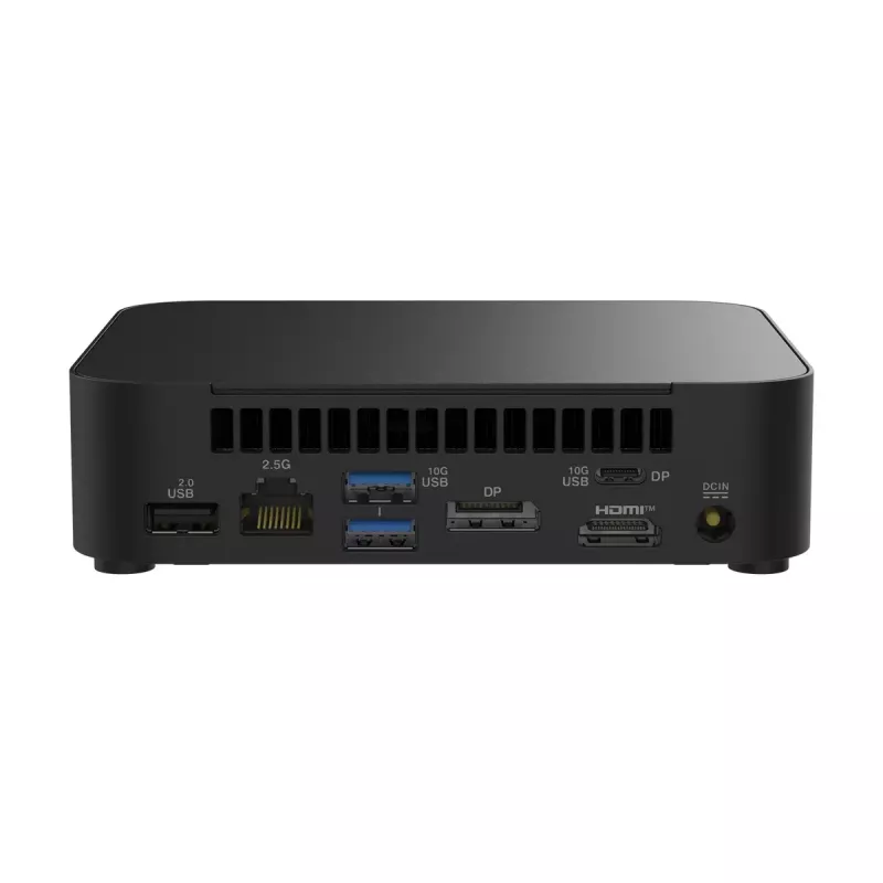 Mini PC barebone ASUS NUC 14 Essential RNUC14MNK1500002 preto — Intel N150, 4 núcleos, DDR5 SO-DIMM, M.2 até 2 TB, Wi-Fi 6E, 2,5GbE