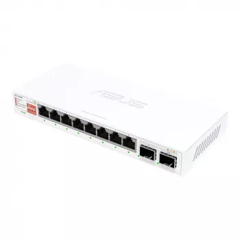Switch Ethernet não gerido ASUS QG-U1080 — 8 × 2,5G portas RJ-45, MAC 16K, branco, 12V