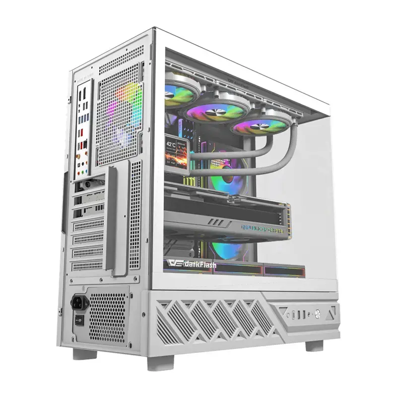 Caixa de computador DarkFlash DS950 (branca) — caixa Mid-Tower compatível com ATX
