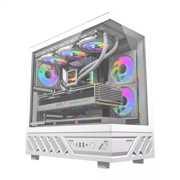 Caixa de computador DarkFlash DS950 (branca) — caixa Mid-Tower compatível com ATX