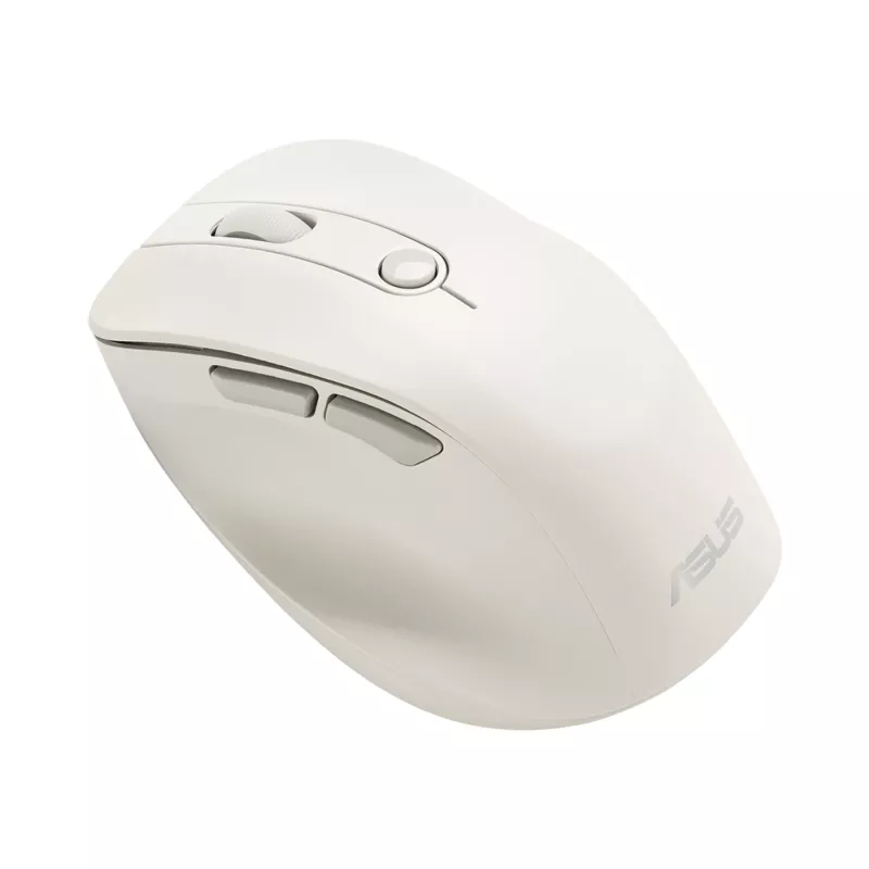 Rato sem fios para destro ASUS MD105 MK-WH — RF + Bluetooth, 2400 DPI, roda, pilha, Bege