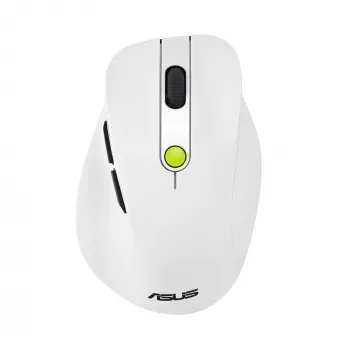 Rato ASUS MD105 /VT-GN — destro RF sem fios + Bluetooth, 2400 DPI, roda de deslocamento, alimentado por pilha, branco/verde