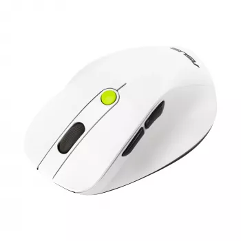 Rato ASUS MD105 /VT-GN — destro RF sem fios + Bluetooth, 2400 DPI, roda de deslocamento, alimentado por pilha, branco/verde