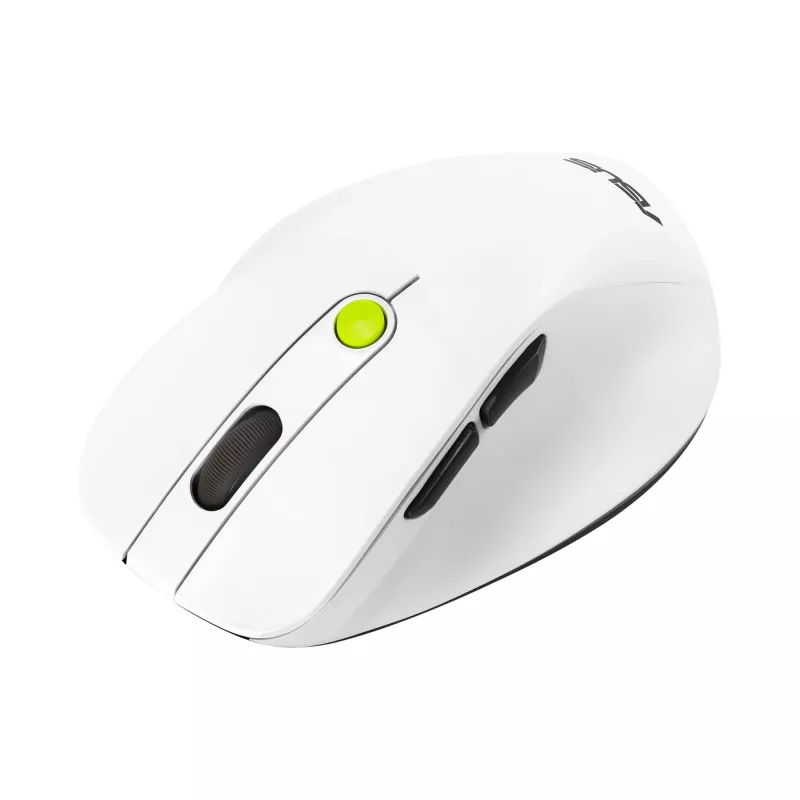Rato ASUS MD105 /VT-GN — destro RF sem fios + Bluetooth, 2400 DPI, roda de deslocamento, alimentado por pilha, branco/verde
