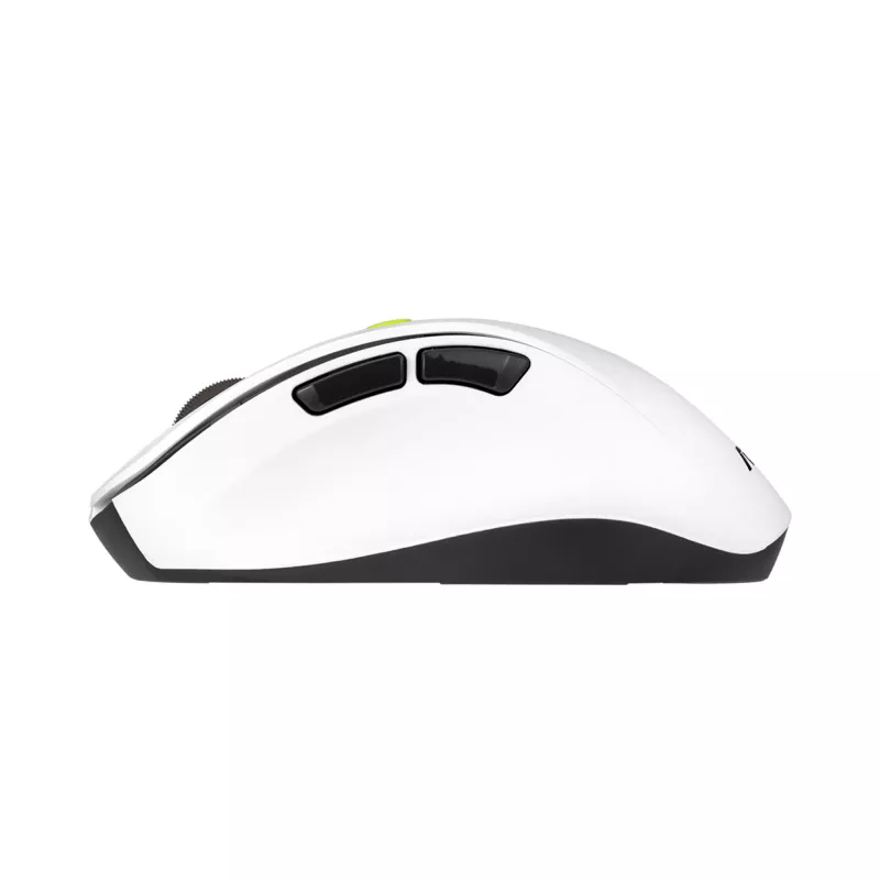 Rato ASUS MD105 /VT-GN — destro RF sem fios + Bluetooth, 2400 DPI, roda de deslocamento, alimentado por pilha, branco/verde
