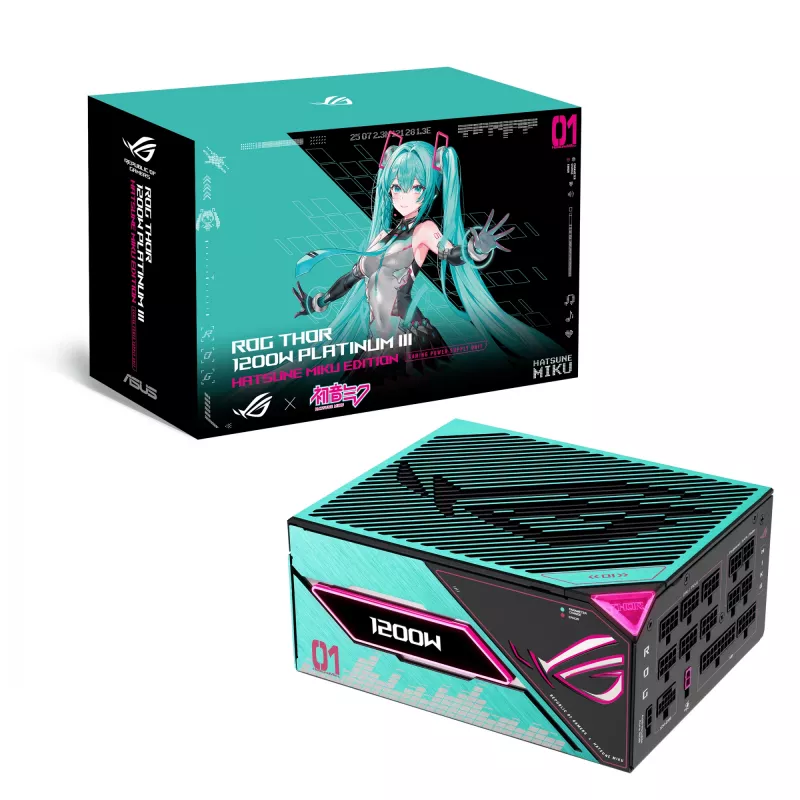 Fonte de alimentação ASUS ROG -THOR-1200P3-MIKU 1200 W 20+4 pin ATX ATX Multicolor
