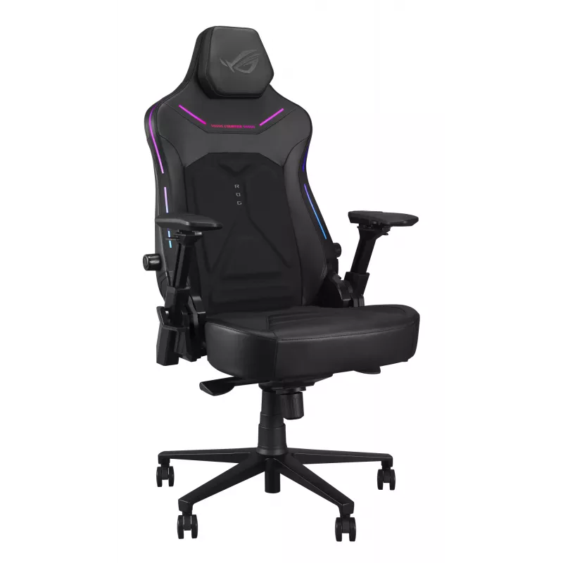 Cadeira gaming universal ASUS ROG Courser — assento acolchoado, peso máx. 136 kg, assento 670×700 mm, altura mínima 140 cm, preto