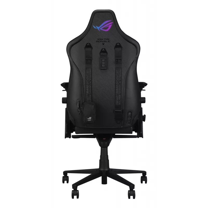 Cadeira gaming universal ASUS ROG Courser — assento acolchoado, peso máx. 136 kg, assento 670×700 mm, altura mínima 140 cm, preto