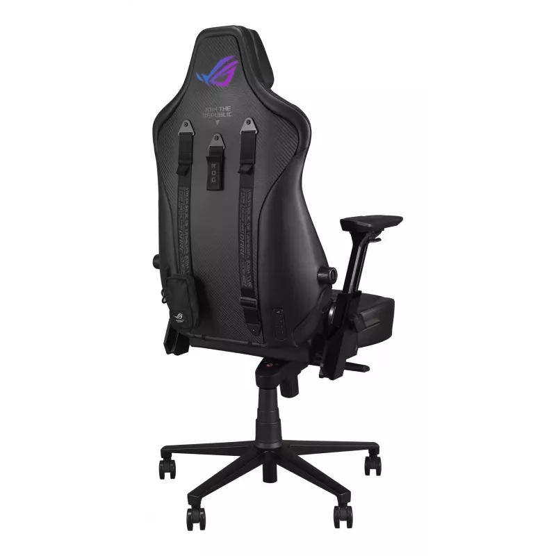 Cadeira gaming universal ASUS ROG Courser — assento acolchoado, peso máx. 136 kg, assento 670×700 mm, altura mínima 140 cm, preto