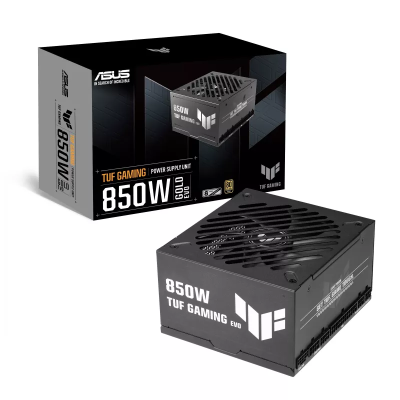 Fonte de alimentação ASUS TUF-GAMING-850G-EVO 850W ATX 80 PLUS Gold 20+4-Pin, 1 ventoinha, Preto