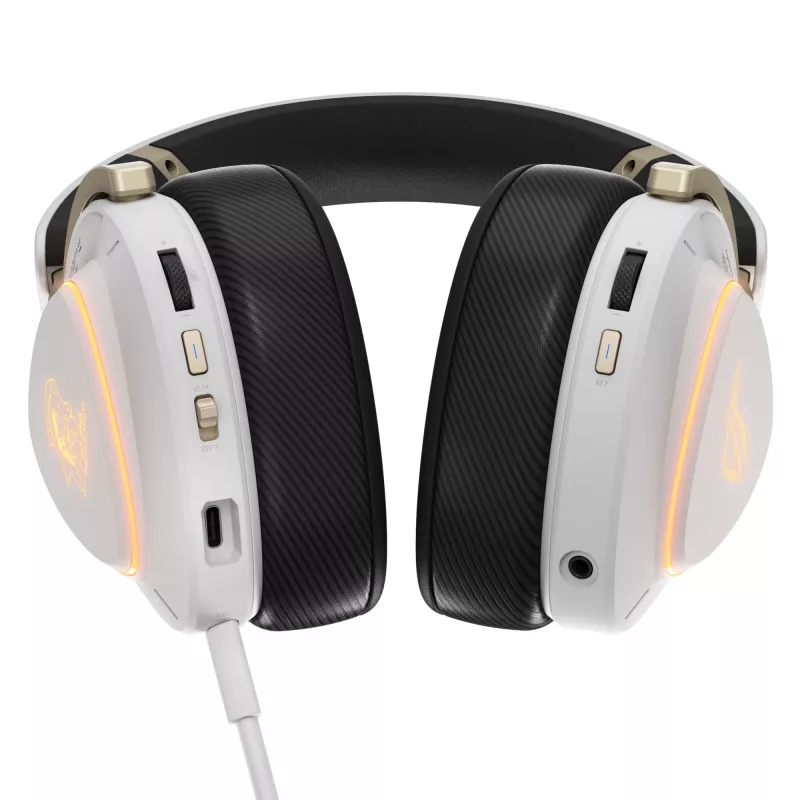 Headset ASUS ROG Delta II-KJP — Circum-aural, Com fios e sem fios (Bluetooth), 20–20000 Hz, 325 g, Preto/Branco
