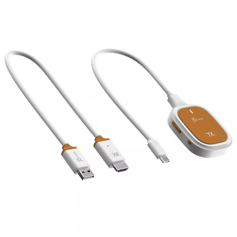 j5create ScreenCast FHD Extensor de ecrã sem fios USB-C, dongle, USB, USB Type-C, branco, 1 A, 0 - 40 °C