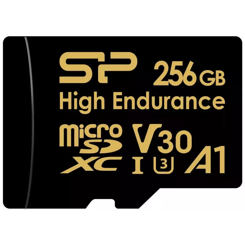 Cartão MicroSDXC Silicon Power SP256GBSTXDV3V1HSP 256 GB Class 10 High Endurance, 3,6 V, 0–70°C