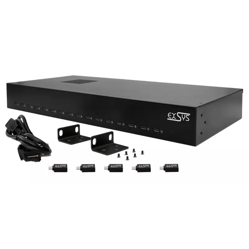 Carregador para dispositivos móveis EXSYS EX-11016 Universal preto AC carregamento rápido