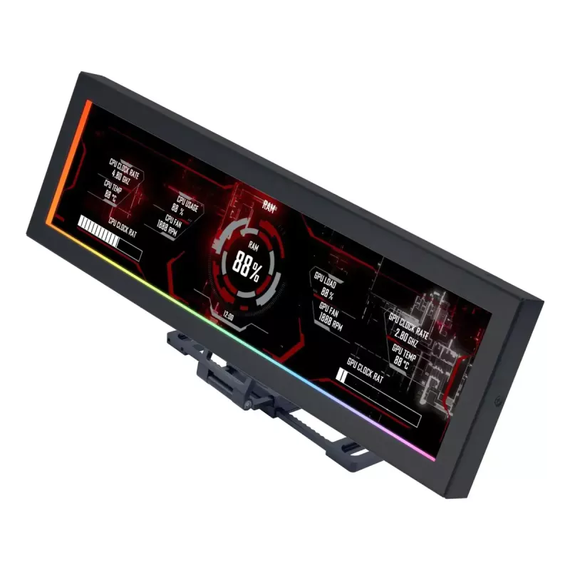 Painel de ecrã Lian Li SM088X, caixa universal, 237×73×13 mm, 5 V, preto
