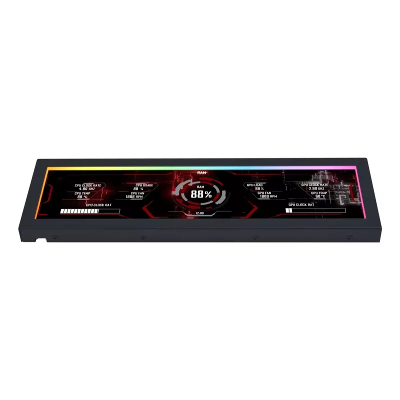 Painel de ecrã Lian Li SM088X, caixa universal, 237×73×13 mm, 5 V, preto