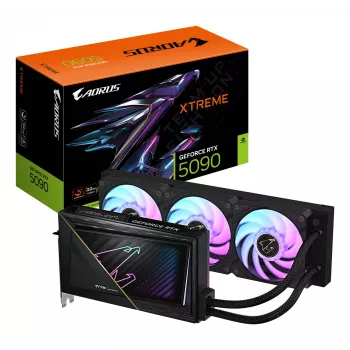 Placa gráfica GIGABYTE AORUS GeForce RTX 5090 XTREME WATERFORCE 32G - 32GB GDDR7, 512bit, PCI-E 5.0, 2655MHz de frequência do núcleo, 3 x DP 2.1a, 1 x HDMI 2.1b, NVIDIA DLSS 4, GV-N5090AORUSX W-32GD