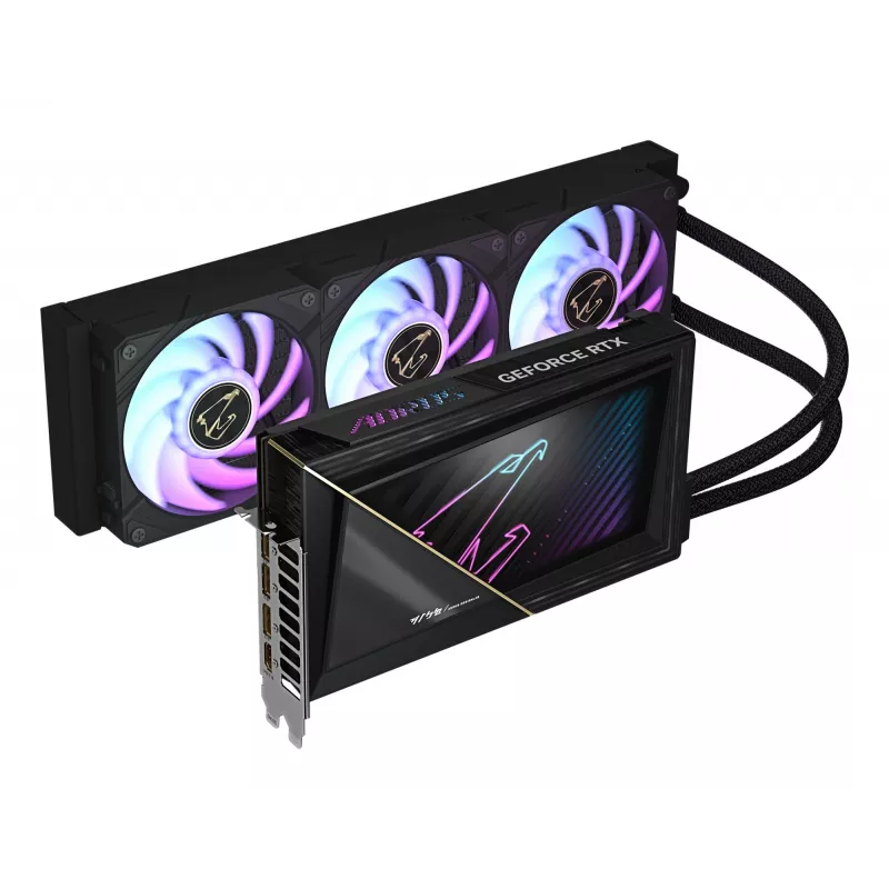 Placa gráfica GIGABYTE AORUS GeForce RTX 5090 XTREME WATERFORCE 32G - 32GB GDDR7, 512bit, PCI-E 5.0, 2655MHz de frequência do núcleo, 3 x DP 2.1a, 1 x HDMI 2.1b, NVIDIA DLSS 4, GV-N5090AORUSX W-32GD