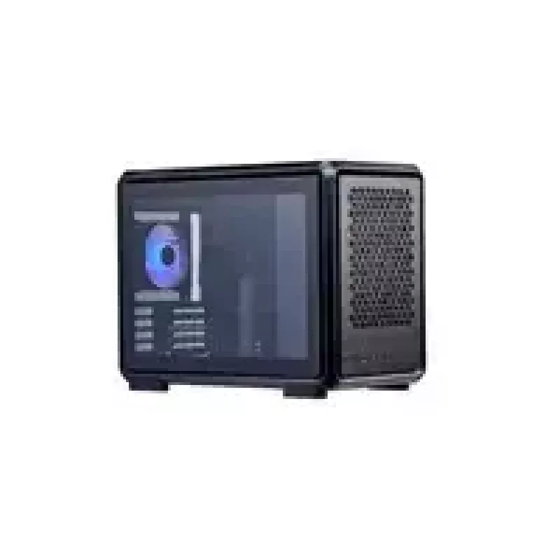 Caixa de computador Cooler Master MasterFrame 400 Mesh preto mATX com painel lateral transparente e 1x ventoinha ARGB de 120mm