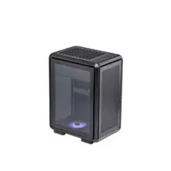 Caixa de computador Cooler Master MasterFrame 400 Mesh preto mATX com painel lateral transparente e 1x ventoinha ARGB de 120mm