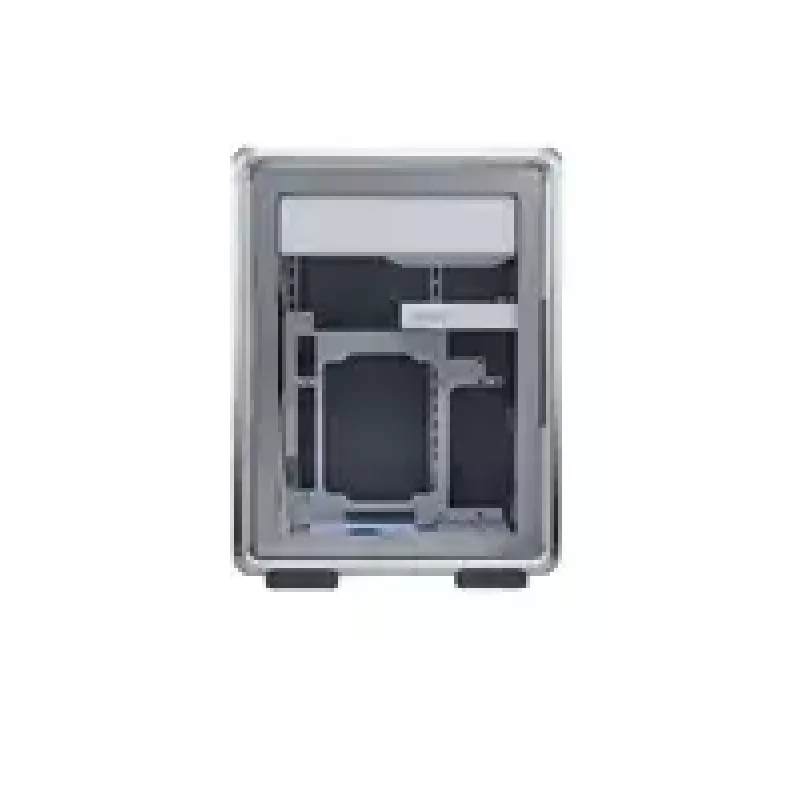 Caixa de computador Cooler Master MasterFrame 400 Mesh prateado, mATX, painel lateral transparente, 1x ventoinha ARGB de 120 mm