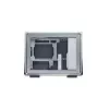 Caixa de computador Cooler Master MasterFrame 400 Mesh prateado, mATX, painel lateral transparente, 1x ventoinha ARGB de 120 mm