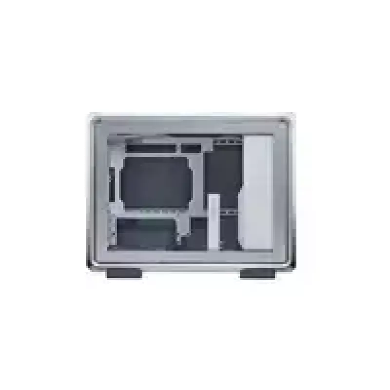 Caixa de computador Cooler Master MasterFrame 400 Mesh prateado, mATX, painel lateral transparente, 1x ventoinha ARGB de 120 mm