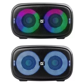 Altifalante Bluetooth portátil Defender Q5 estéreo, 20W, iluminação LED, rádio FM, TWS