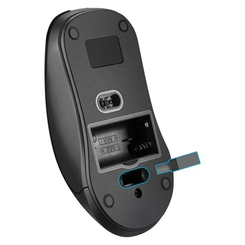 Rato ótico RF silencioso sem fios DEFENDER Nexus MS-195 — 1600 DPI, 2,4 GHz, Nano-USB, ambidestro, 2×AAA, preto