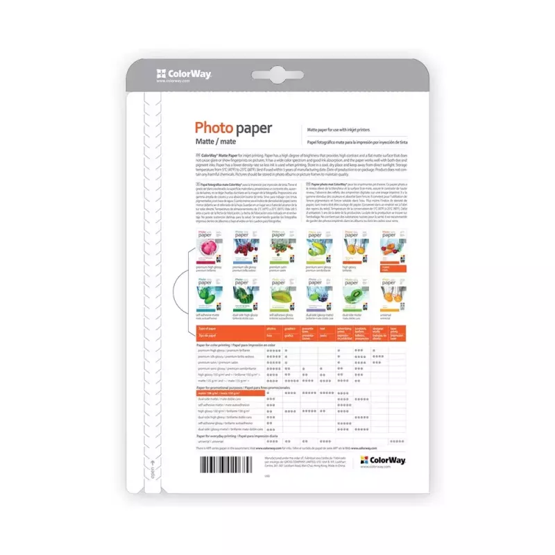 Papel fotográfico mate Colorway PM2201004R