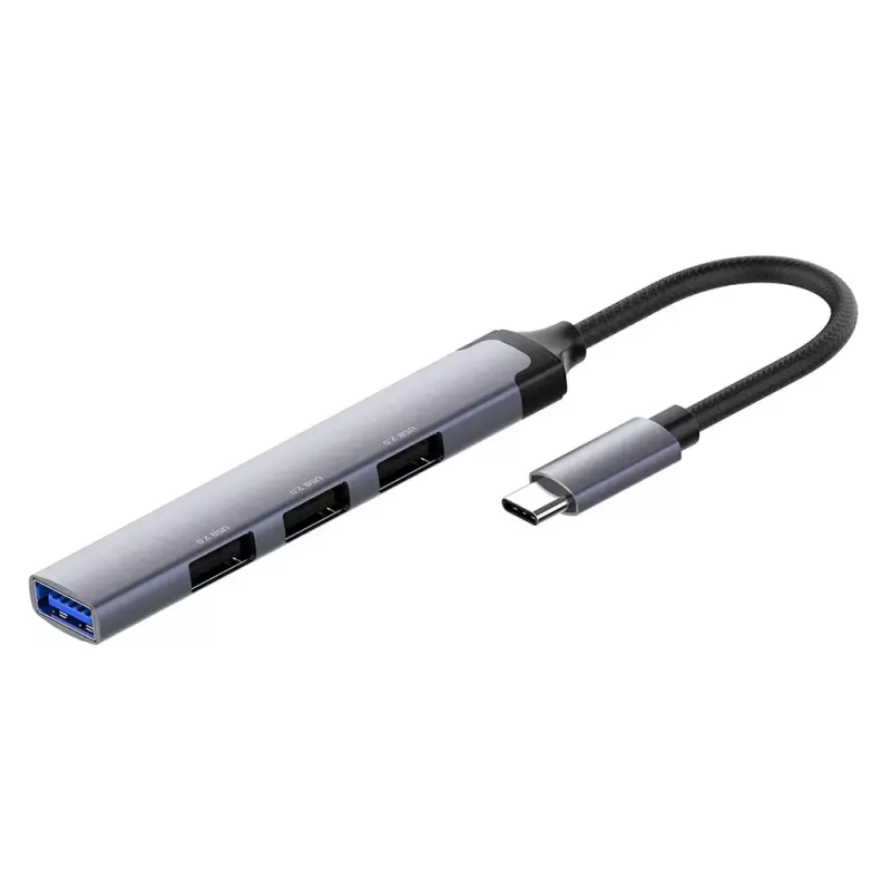Docking station ColorWay CW-HUB04 4-em-1 USB-C — HDMI, Gigabit Ethernet, USB-A, passagem PD