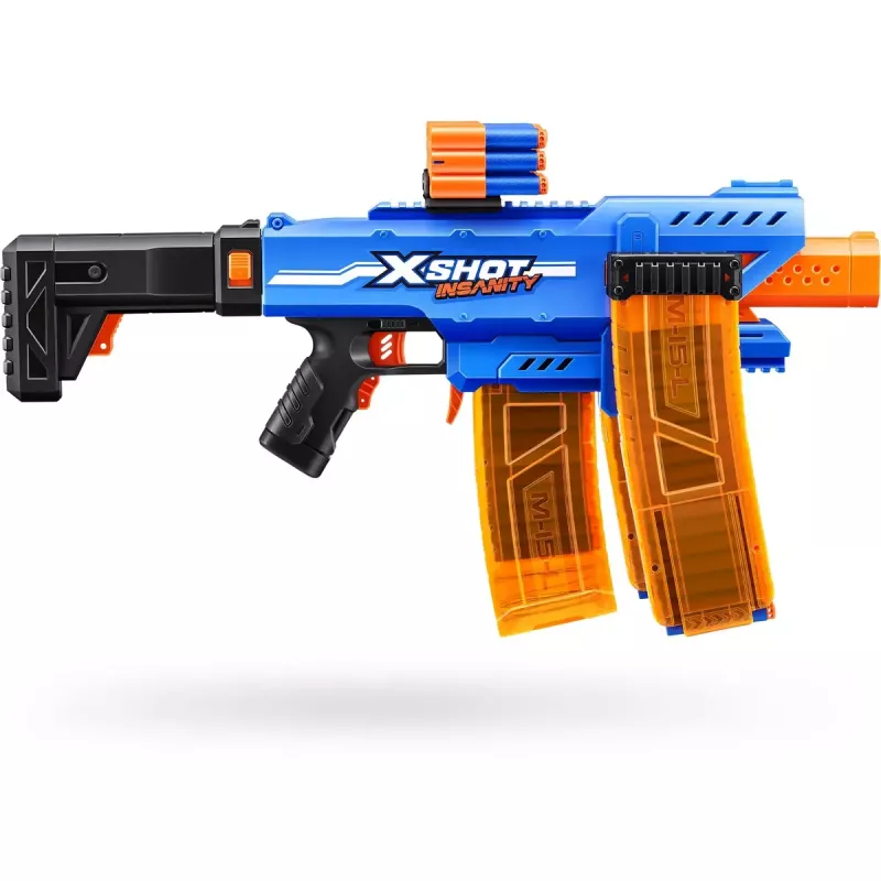 Blaster de dardos de brinquedo Zuru XSHOT Insanity Clip Mania com 72 dardos de espuma