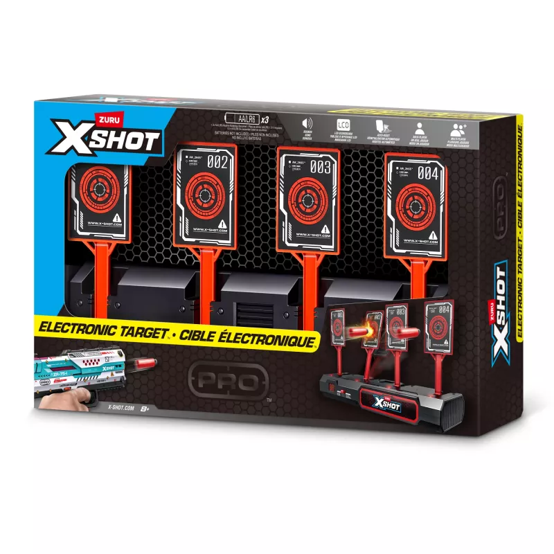 Alvo eletrónico ZURU XSHOT, alvo, 8 anos, AA, Preto