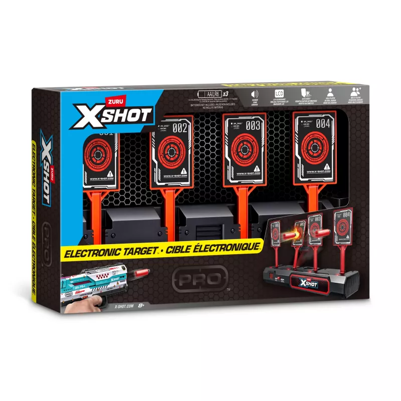 Alvo eletrónico ZURU XSHOT, alvo, 8 anos, AA, Preto