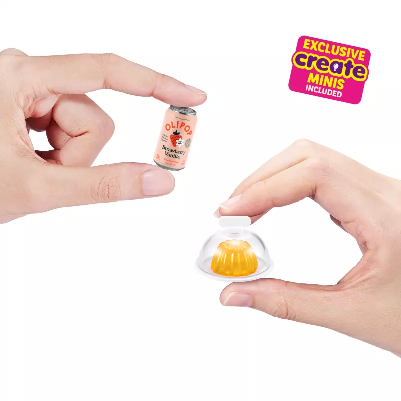 Conjunto de brinquedo Zuru Mini Brands Mini Minis Fill the Fridge Playset — acessórios colecionáveis de frigorífico em miniatura com alimentos