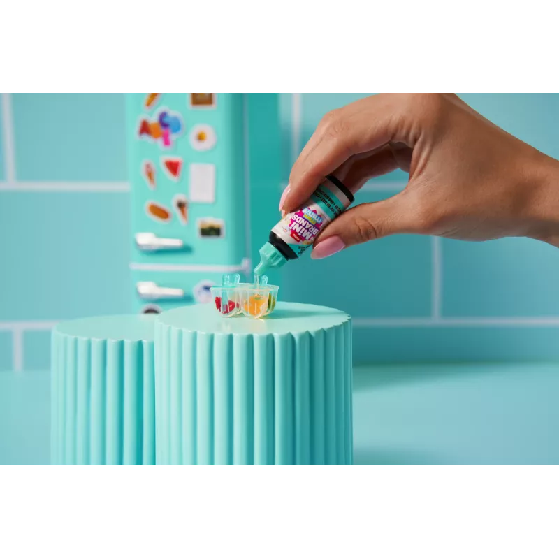 Conjunto de brinquedo Zuru Mini Brands Mini Minis Fill the Fridge Playset — acessórios colecionáveis de frigorífico em miniatura com alimentos