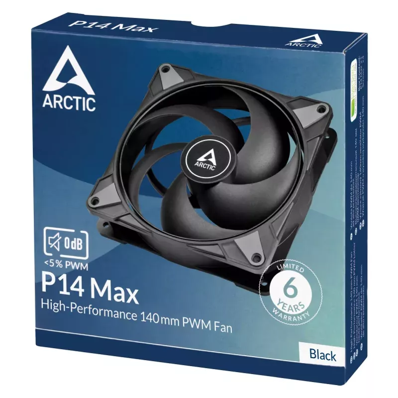 Ventoinha ARCTIC P14 Max Ventoinha para caixa de computador 14 cm Preto