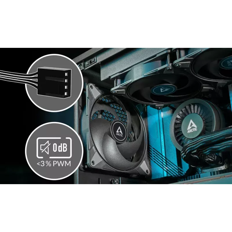 Ventoinha ARCTIC P14 Max Ventoinha para caixa de computador 14 cm Preto