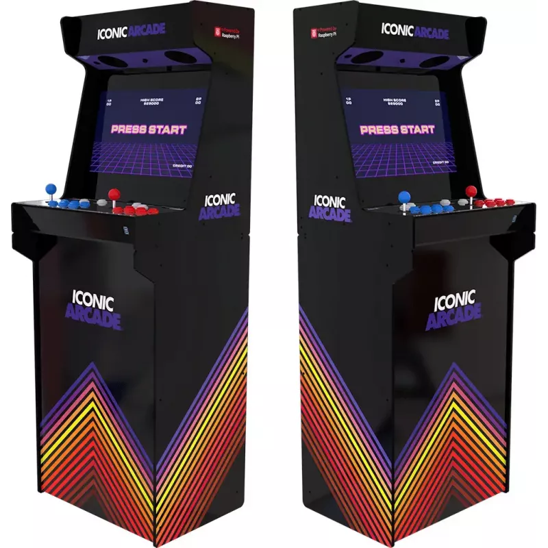 Máquina de arcada Iconic Arcade — Full HD IPS 21 polegadas, Cortex‑A72 1,5 GHz, 1 GB RAM, WLAN, Gigabit Ethernet, MicroSD, Bluetooth, corrente contínua