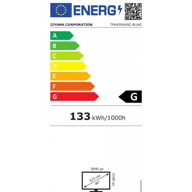 Monitor de computador iiyama ProLite TF4939UHSC-B1AG 124,5 cm (49 polegadas) 3840 x 2160 píxeis 4K Ultra HD LED Touchscreen Multi-user preto