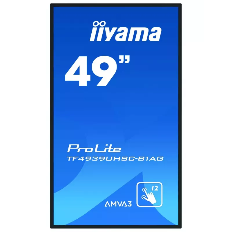 Monitor de computador iiyama ProLite TF4939UHSC-B1AG 124,5 cm (49 polegadas) 3840 x 2160 píxeis 4K Ultra HD LED Touchscreen Multi-user preto